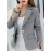 [Elegant Blazer] Elegant Light Grey Women's X-Silhouette Blazer | Machine Washable Regular Fit Long Sleeve Jacket for Spring Summer Fall, Office & Casual Wear, Structured Design, Single-Button Notch Lapel