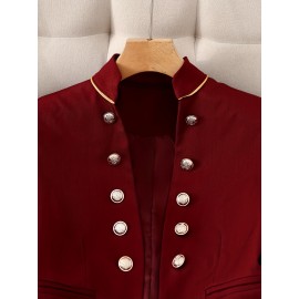 Fortune Fashion Casual Elegant Retro Solid Color Suit Jacket