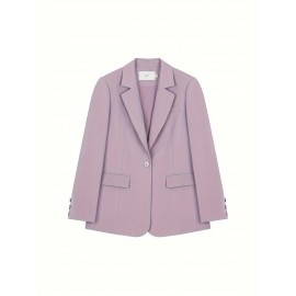 XWI Elegant Solid Color Blazer for Women - Classic Long Sleeve, Open Front with Single Button, Machine Washable - Perfect for Spring & Fall